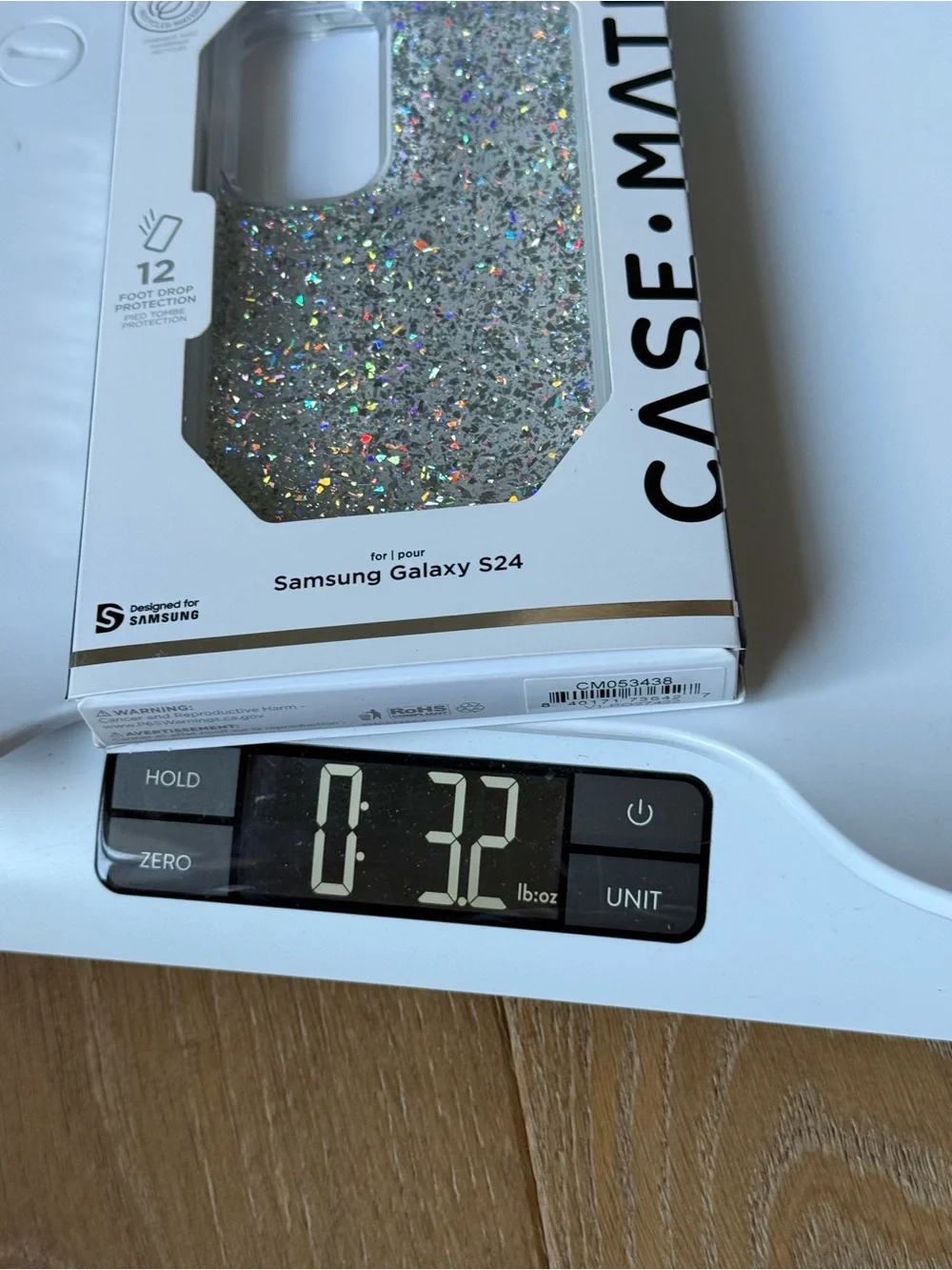 New Case-mate Samsung Galaxy S24 Glitter Silver Protective Case Sparkle Glitter